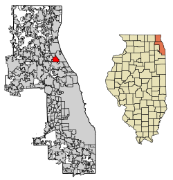 Cook County Illinois Incorporated and Unincorporated areas Deerfield Highlighted
